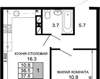 квартира г Краснодар р-н Прикубанский ЖК «Дыхание» фото 1