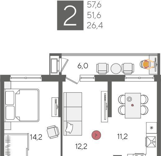 квартира г Краснодар р-н Карасунский ул Новороссийская 88 фото 1