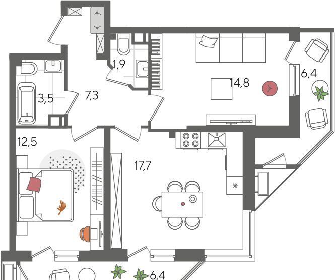 квартира г Краснодар р-н Карасунский ул Новороссийская 88 фото 1