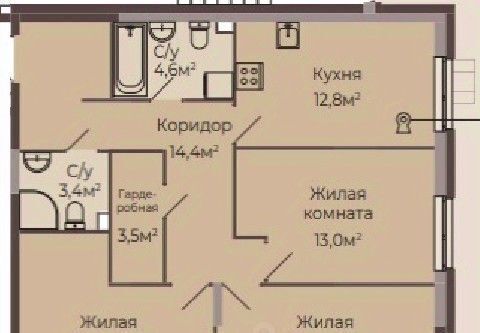 квартира г Нижний Новгород Парк культуры Соцгород ЖК «Трио» жилрайон, 1-й мкр фото 1