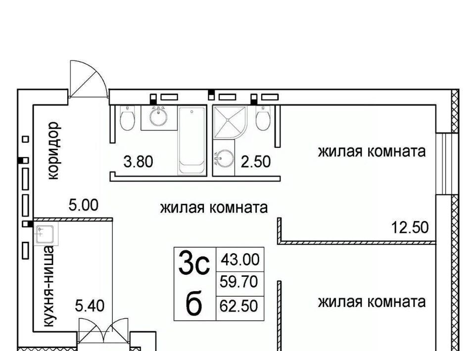 квартира г Новосибирск Речной вокзал ул 2-я Высокогорная фото 1