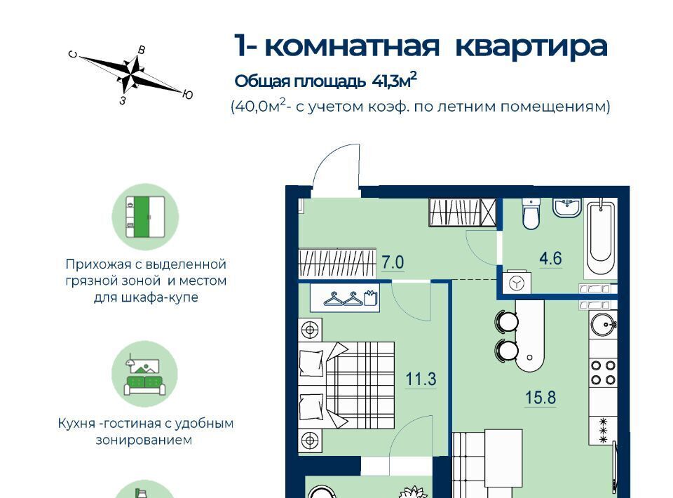 квартира г Екатеринбург Уральская Новая Сортировка Сортировочный жилрайон, Эстель жилой комплекс фото 1