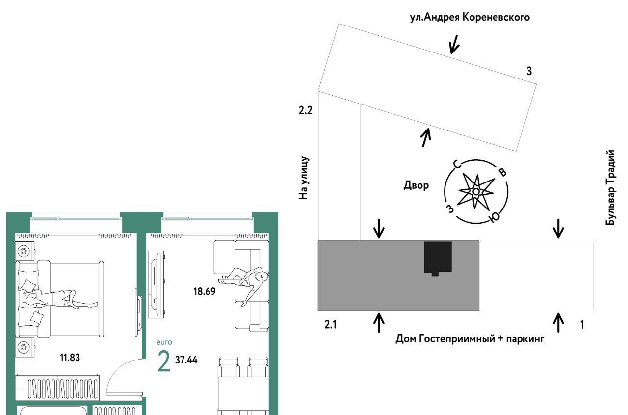 квартира г Тюмень р-н Калининский ул Новоселов 104 фото 1