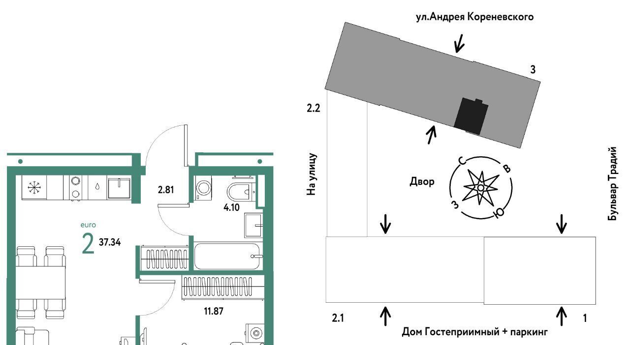 квартира г Тюмень р-н Калининский ул Новоселов 104 фото 1