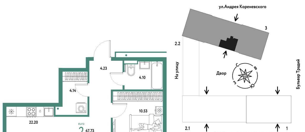 квартира г Тюмень р-н Калининский ул Новоселов 104 фото 1