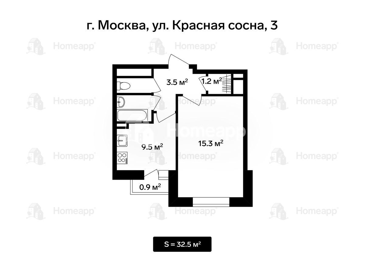 квартира г Москва метро Ростокино ул Красная Сосна 3 фото 3