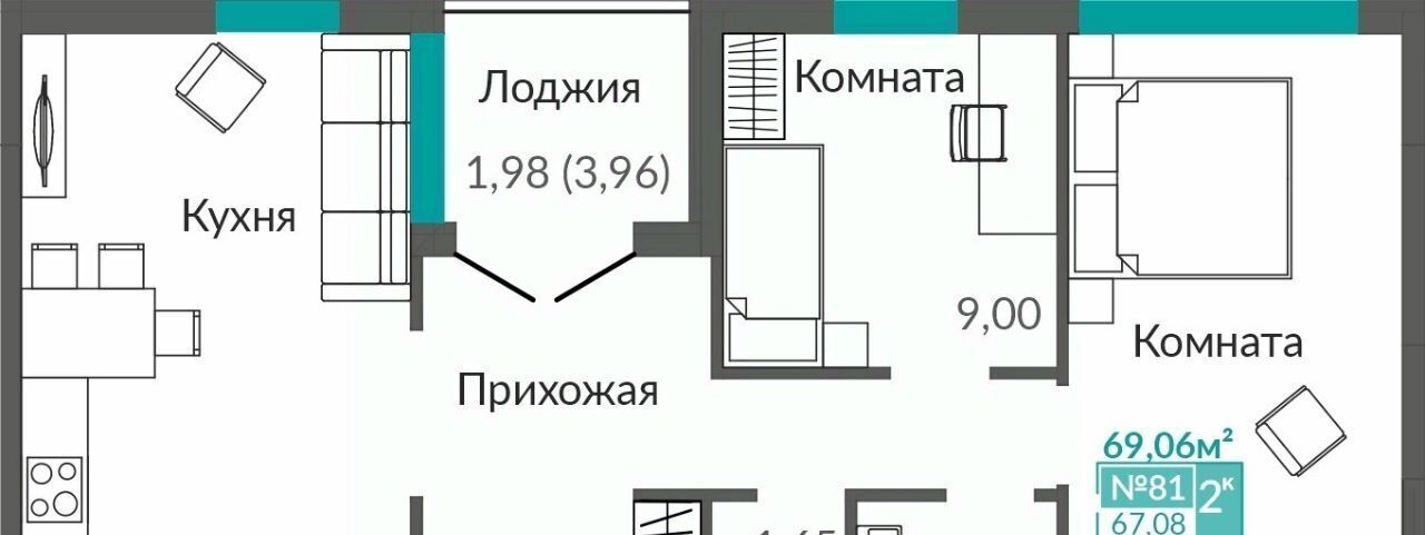 квартира г Симферополь р-н Киевский Крымская Роза ЖК «Абрикос 2» фото 1