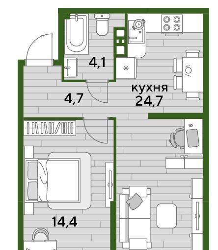 квартира г Краснодар р-н Прикубанский Догма Парк мкр фото 1