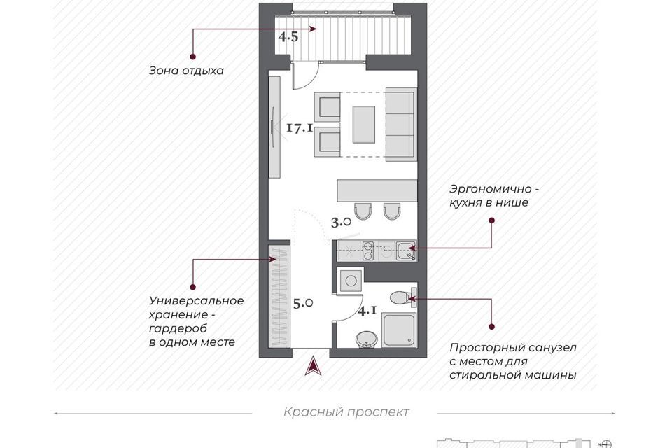 квартира г Новосибирск пр-кт Красный 220стр городской округ Новосибирск фото 3