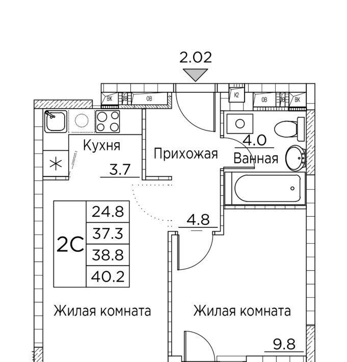 квартира г Владивосток р-н Ленинский ул Расула Гамзатова 7к/2 фото 1