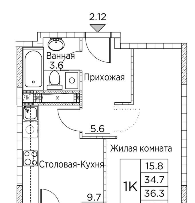 квартира г Владивосток р-н Ленинский ул Расула Гамзатова 7к/2 фото 1