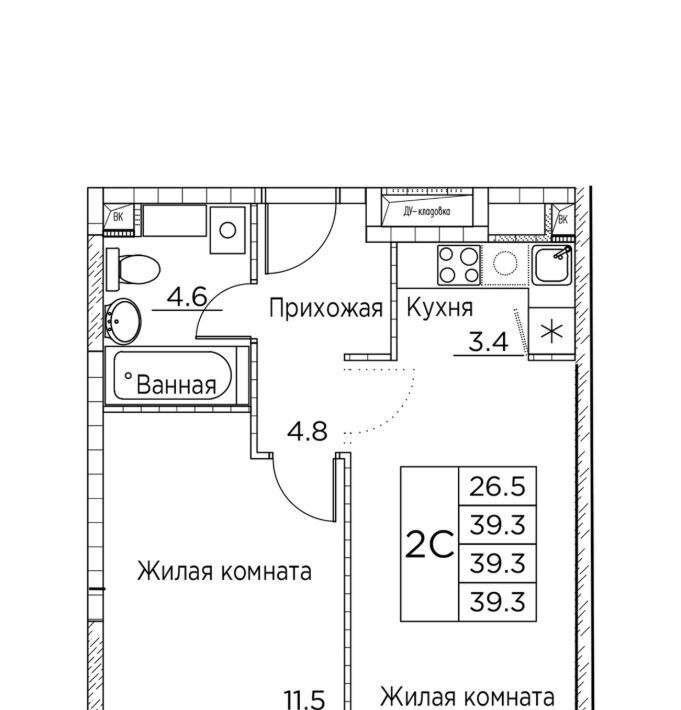 квартира г Владивосток р-н Ленинский ул Расула Гамзатова 7к/2 фото 1