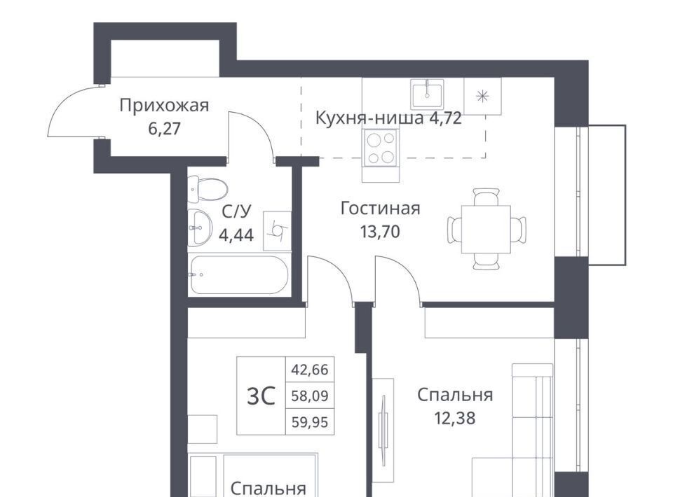 квартира г Новосибирск Заельцовская Северный фото 1