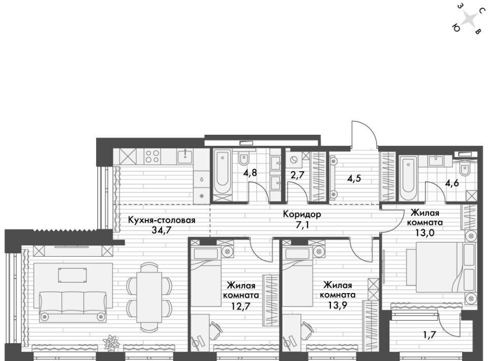 квартира г Владивосток р-н Ленинский ул Крылова 10 фото 1