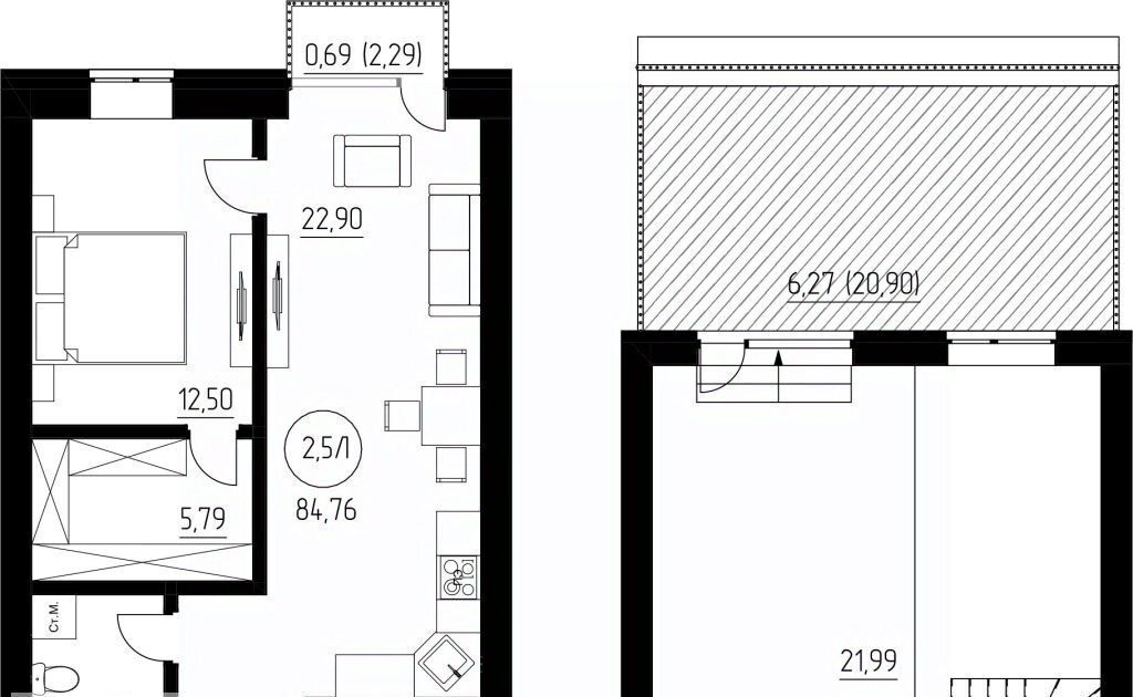 квартира г Оренбург р-н Ленинский ул. Нежинское Шоссе, 2/2 фото 2