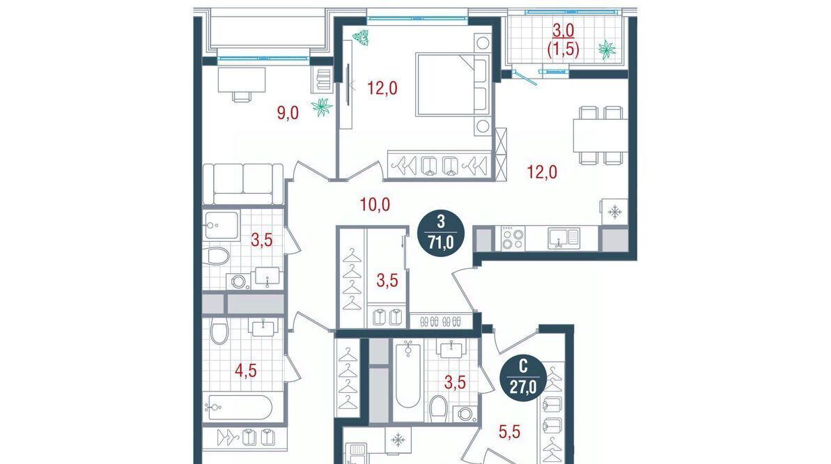 квартира г Москва метро Кантемировская ул Севанская 62с/2 фото 1