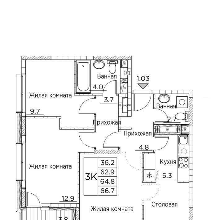 квартира г Владивосток р-н Ленинский ЖК «Гринхилс» фото 1