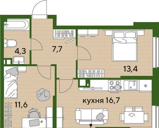 квартира г Краснодар р-н Прикубанский ул им. Анны Ахматовой фото 1