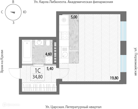 квартира г Екатеринбург ул Первомайская 7 Екатеринбург, муниципальное образование фото 1