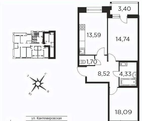 квартира метро Лесная дом 8к/3 фото