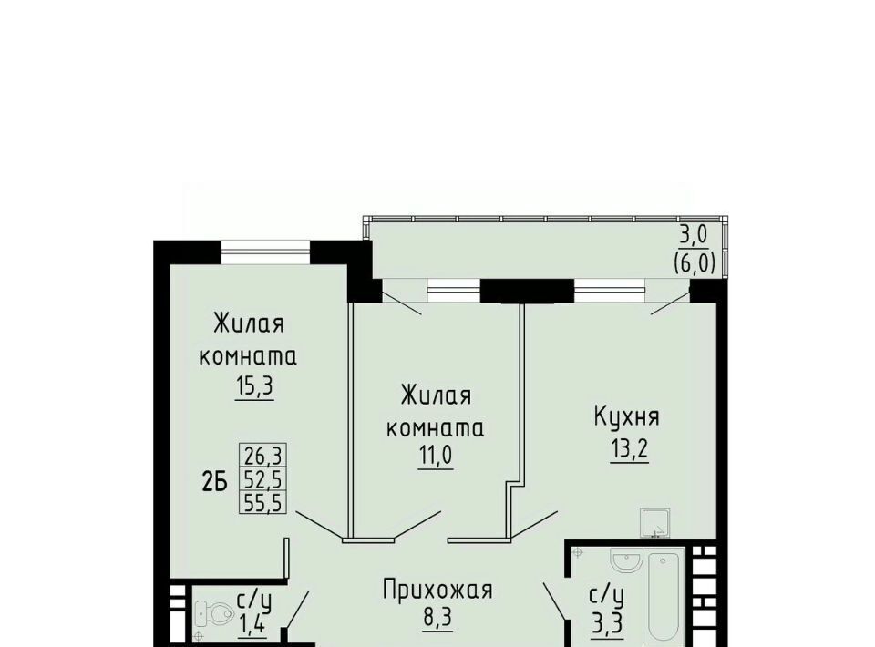 квартира г Новосибирск Южно-Чемской жилмассив ЖК «Матрешкин двор» Площадь Маркса фото 1