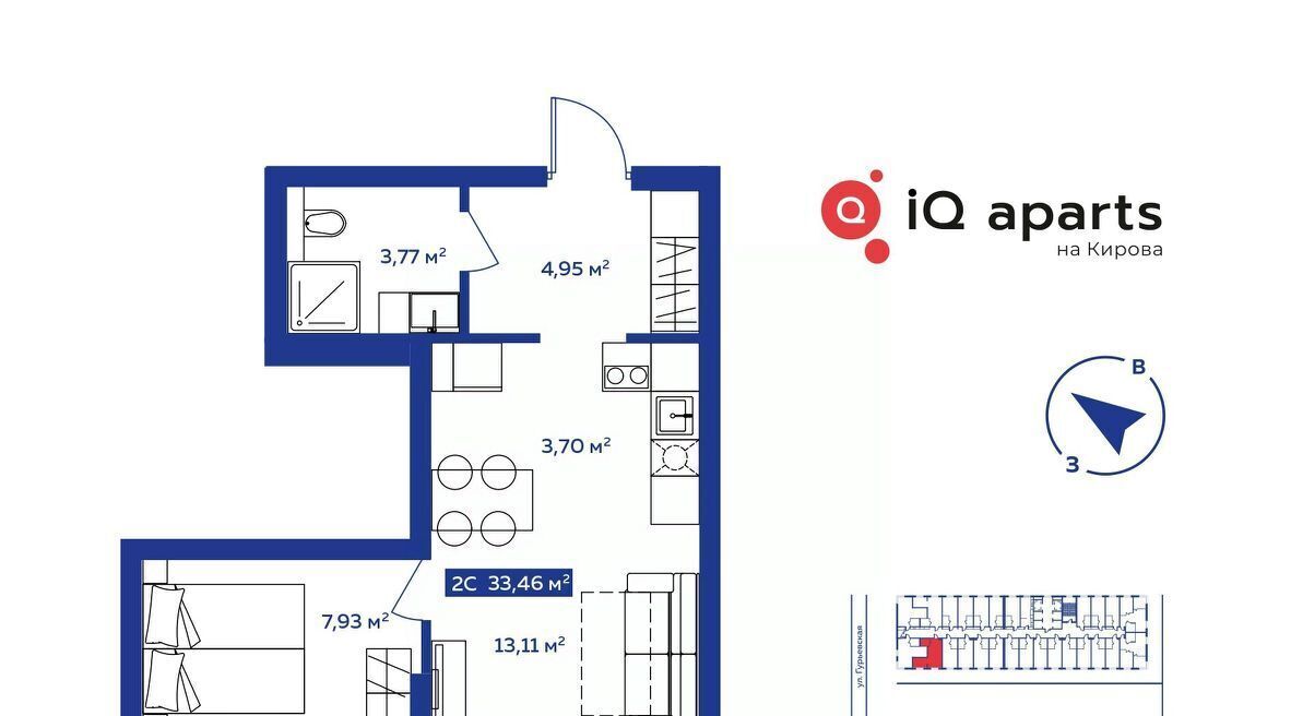 квартира г Новосибирск Октябрьская ул Кирова 113/2 фото 1