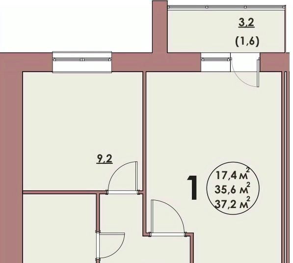 квартира г Волжский 37-й микрорайон ул С.Р. Медведева 41/3 фото 1