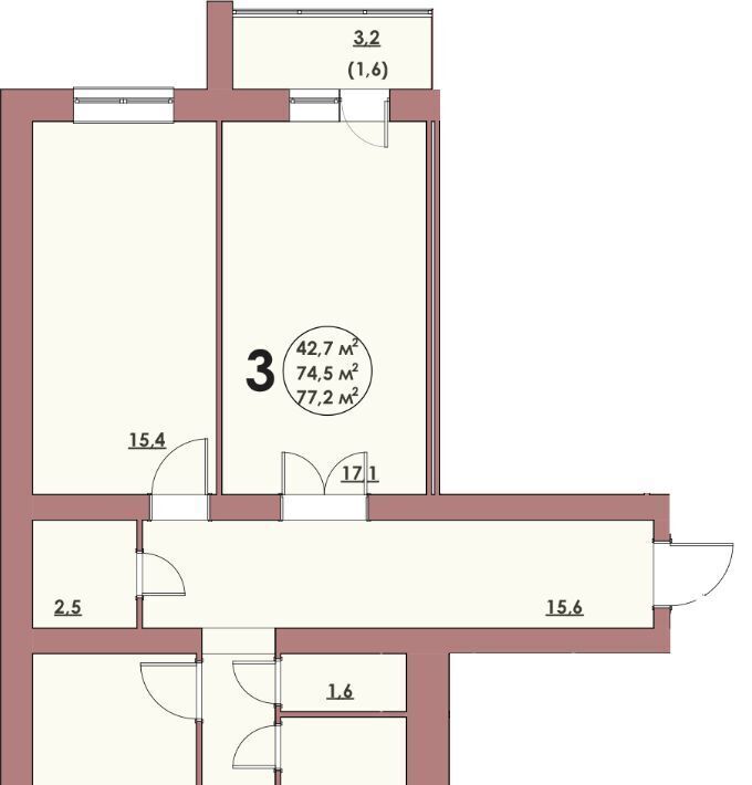 квартира г Волжский 37-й микрорайон ул С.Р. Медведева 41/3 фото 1