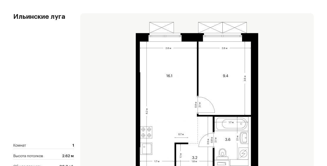 квартира г Красногорск п Ильинское-Усово ЖК Ильинские луга 2 Опалиха, 3-2.6 фото 1