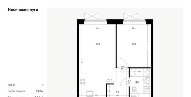 п Ильинское-Усово ЖК Ильинские луга 2 Опалиха, 1-2.2 фото