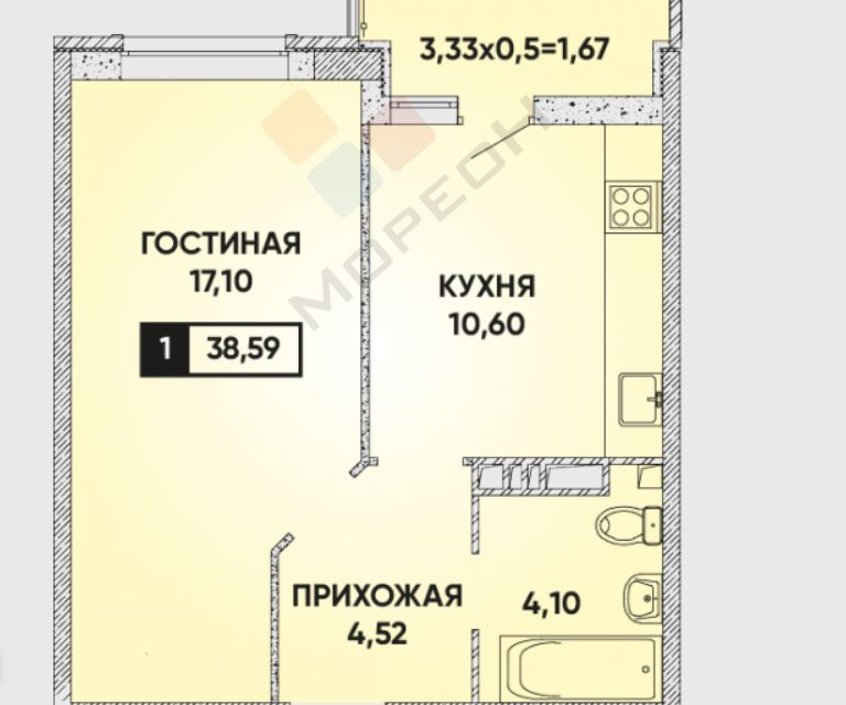 квартира г Краснодар ул им. Григория Булгакова 8к/1 муниципальное образование Краснодар фото 6