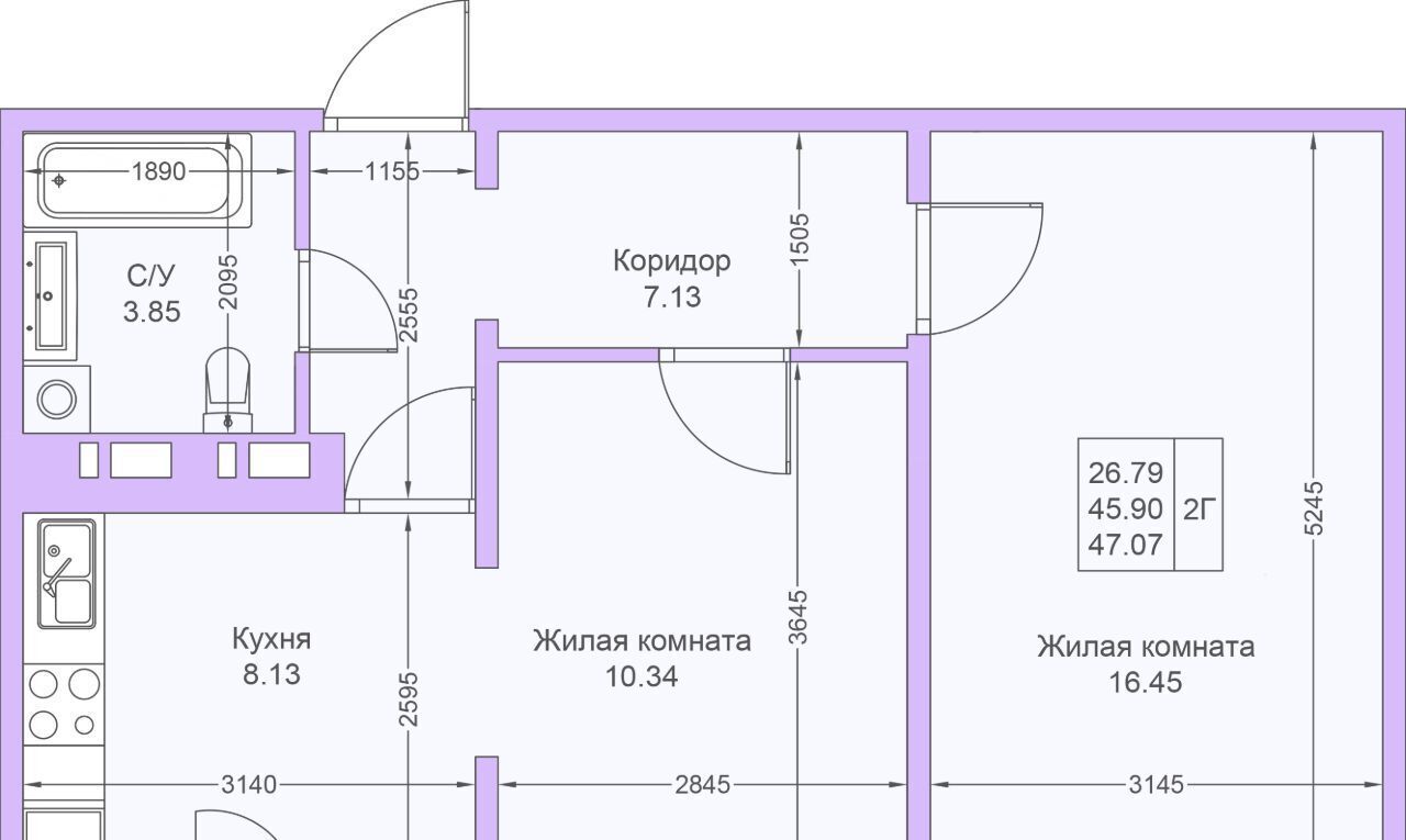 квартира г Казань метро Горки ЖК «Светлая долина» фото 3