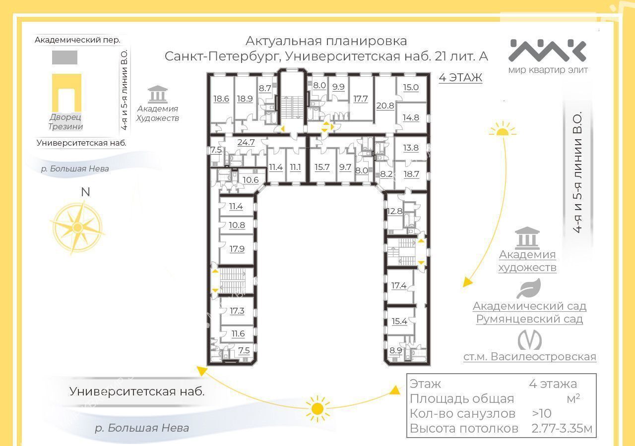 офис г Санкт-Петербург метро Василеостровская наб Университетская 21 фото 4