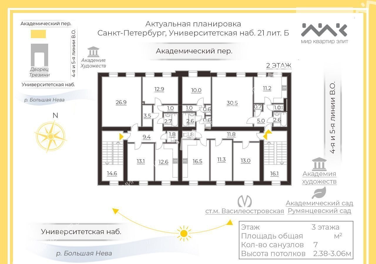 офис г Санкт-Петербург метро Василеостровская наб Университетская 21 фото 7