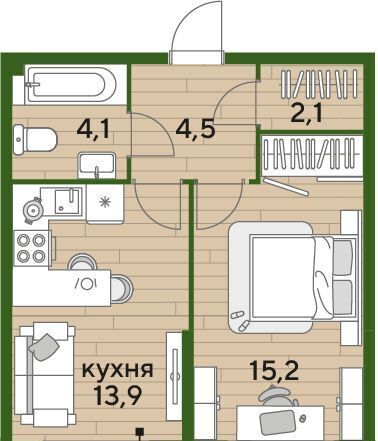 квартира г Краснодар р-н Прикубанский Догма Парк мкр фото 1