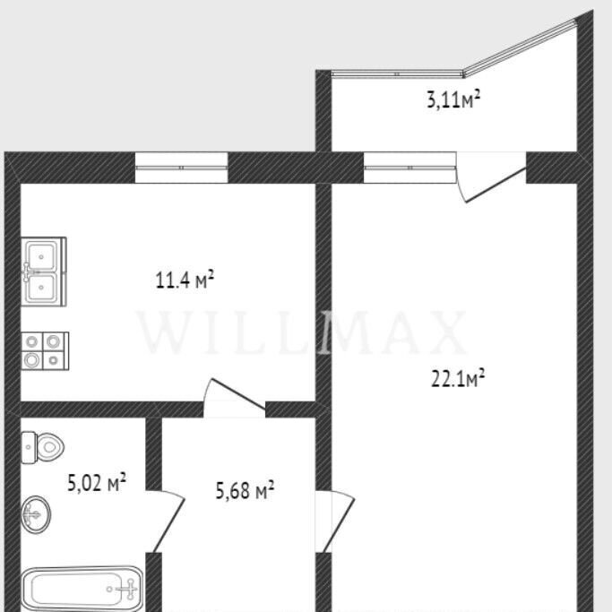 квартира г Тюмень р-н Калининский ул Восстания 19к/3 фото 26