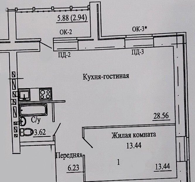 квартира г Череповец р-н Зашекснинский пр-кт Октябрьский 78а фото 17