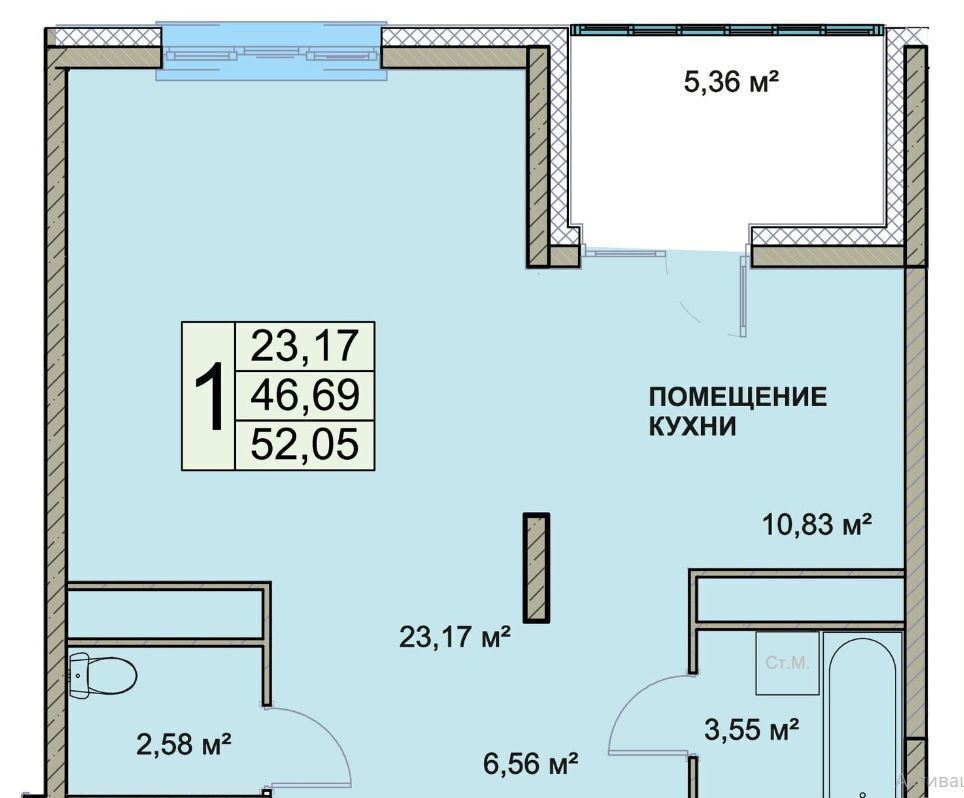 квартира г Ярославль р-н Фрунзенский мкр. 2, жр «Сокол», ул. Чернопрудная/Бурмакинская/пр-т Фрунзе, стр. 17 уч. №7 фото 2