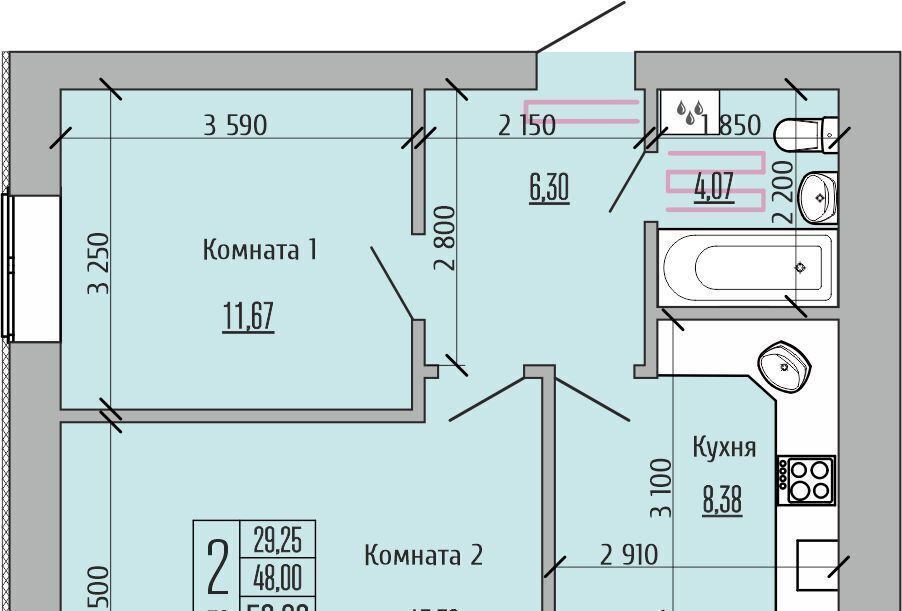 квартира р-н Рыбновский г Рыбное ЖК «Аист» фото 2