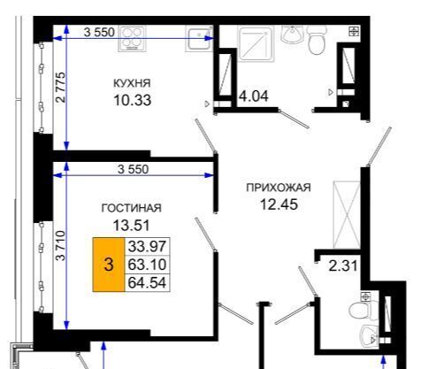 квартира г Ростов-на-Дону р-н Октябрьский пер Нефтекачка ЖК «Октябрь Парк» фото 1