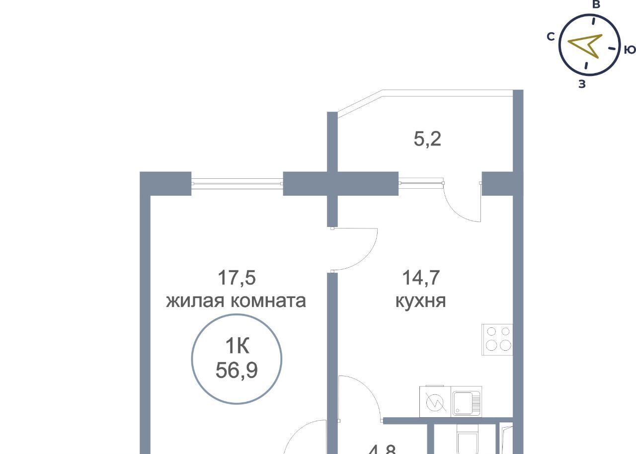 квартира г Сургут пос Гидростроитель ул Монтажников 7 фото 1