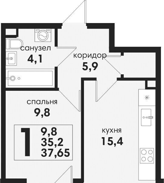 квартира г Краснодар р-н Прикубанский Новая Елизаветка кп фото 1