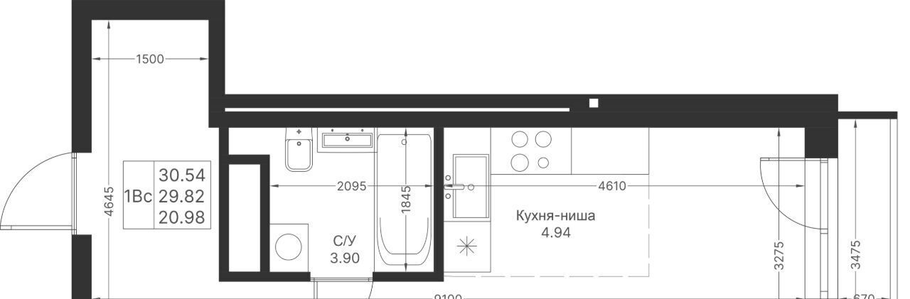 квартира г Казань метро Горки ПК 4, Мой Ритм жилой комплекс фото 3