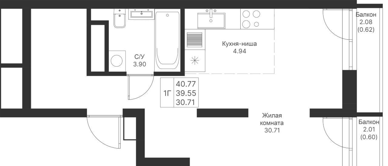квартира г Казань метро Горки ПК 14, Мой Ритм жилой комплекс фото 3