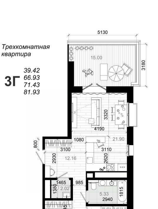 квартира г Иркутск р-н Октябрьский ул Юрия Левитанского 8 фото 40