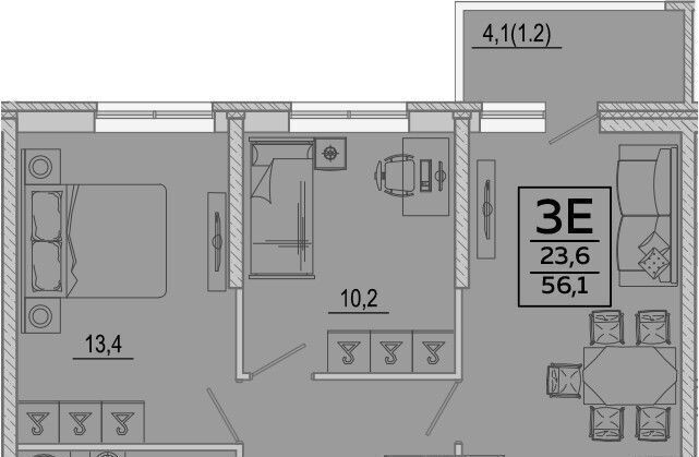 квартира г Краснодар р-н Прикубанский ул им. Героя Георгия Бочарникова 2/1 фото 3