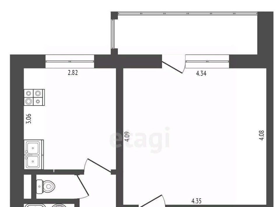 квартира г Челябинск р-н Тракторозаводский ул Конструктора Духова 17 фото 2