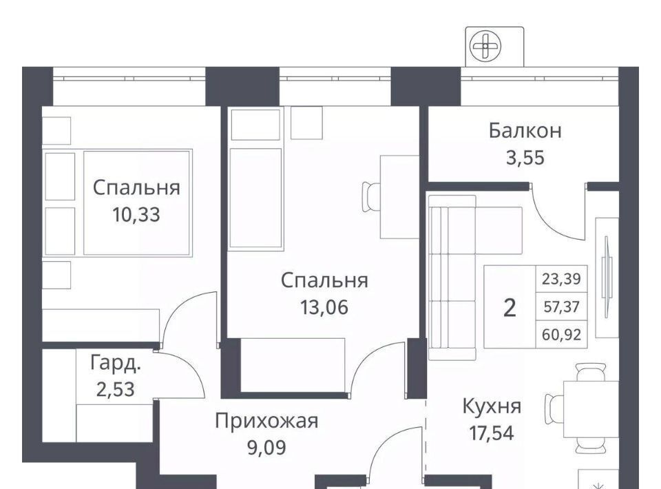 квартира г Новосибирск Заельцовская Северный фото 1