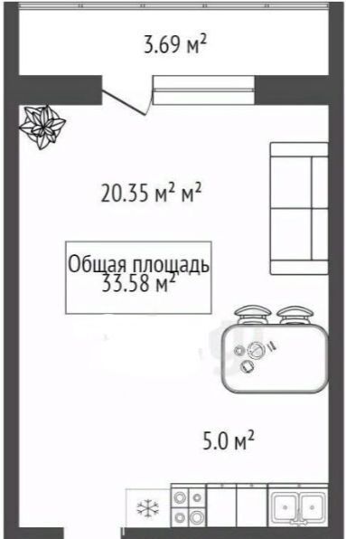 квартира г Новосибирск Золотая Нива ул В.Высоцкого 143/3 фото 3