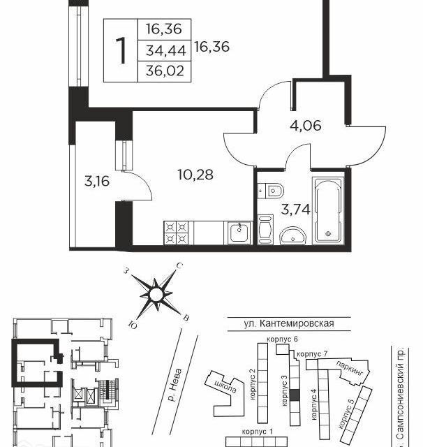 квартира г Санкт-Петербург ул Александра Матросова 8к/1 Выборгский район фото 1